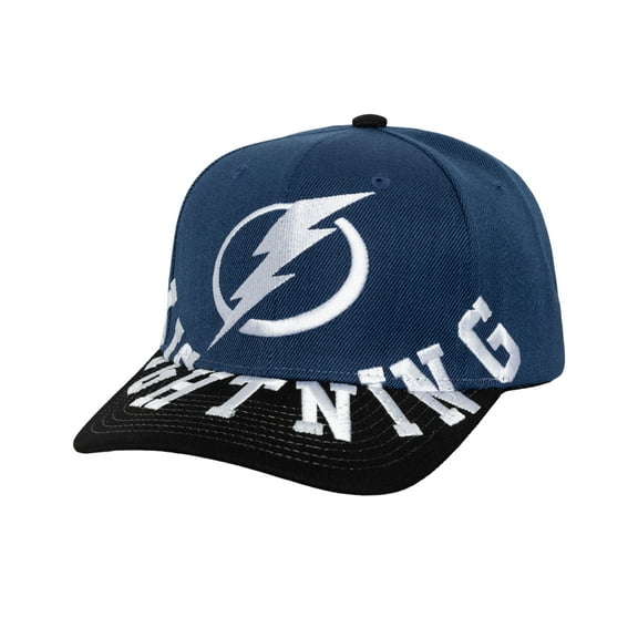 Men's Mitchell & Ness Blue/Black Tampa Bay Lightning Underarch Two-Tone Pro Crown Snapback Hat
