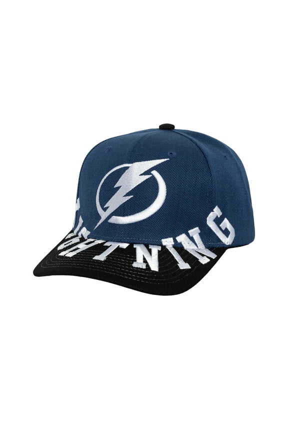 Men's Mitchell & Ness Blue/Black Tampa Bay Lightning Underarch Two-Tone Pro Crown Snapback Hat