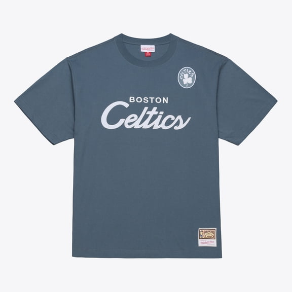 Men's Mitchell & Ness Blue Boston Celtics Thunderstorm T-Shirt