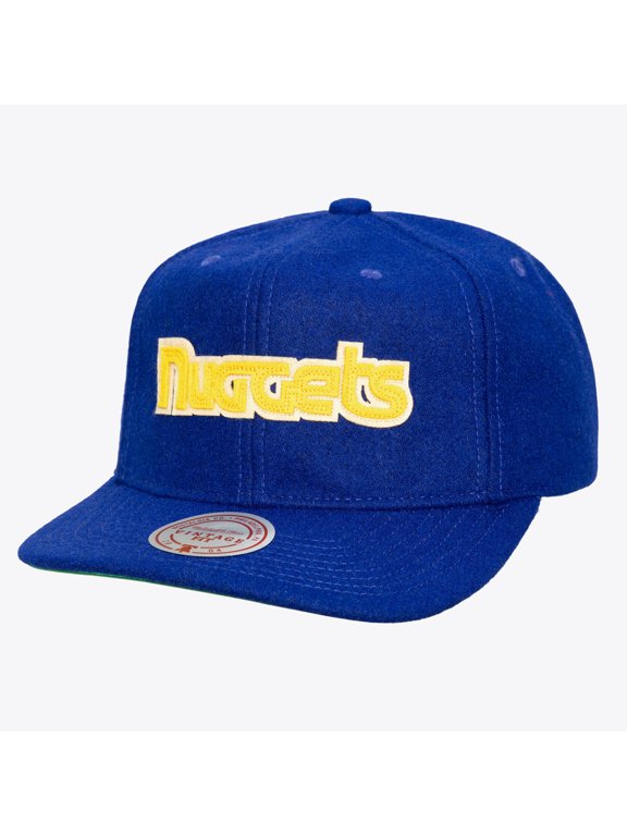 Men's Mitchell & Ness Blue Denver Nuggets Hardwood Classics Retro Roots Vintage Adjustable Hat