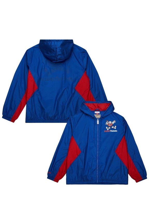 Men's Mitchell & Ness Blue Denver Nuggets Playmaker Full-Zip Hooded Windbreaker Jacket