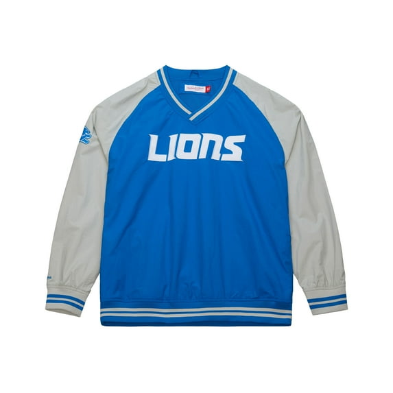 Men's Mitchell & Ness Blue Detroit Lions Raglan Jacket