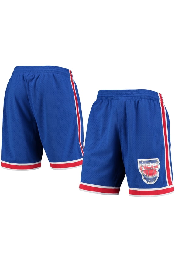 Men's Mitchell & Ness Blue New Jersey Nets Hardwood Classics Primary Logo Swingman Shorts