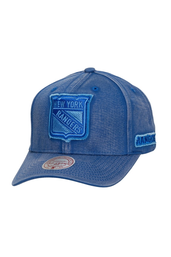 Men's Mitchell & Ness Blue New York Rangers Downtown Snow Wash Pro-Crown Adjustable Hat