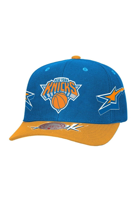Men's-Mitchell & Ness Blue/Orange New York Knicks AS2K Stars Pro Crown Adjustable Hat
