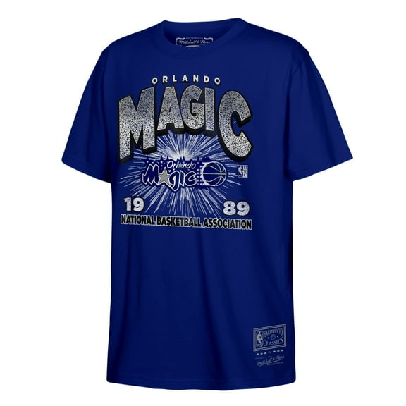 Men's Mitchell & Ness Blue Orlando Magic Hardwood Classics Vintage Hoopster T-Shirt