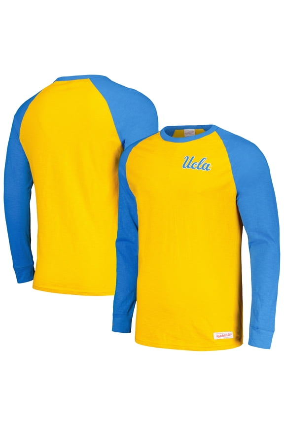 Men's Mitchell & Ness Blue UCLA Bruins Legendary Slub Raglan Long Sleeve T-Shirt