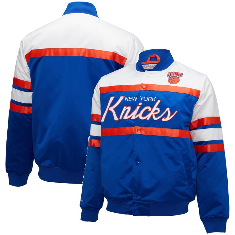 S*】様 NEW YORK KNICKS NBA HEAVYWEIGHT SAT New York Knicks NBA Primetime Heavyweight Satin Jacket By