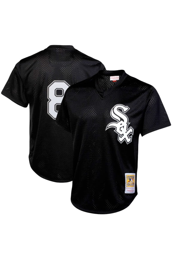 Men's Mitchell & Ness Bo Jackson Black Chicago White Sox Cooperstown Collection Big & Tall Mesh Batting Practice Jersey