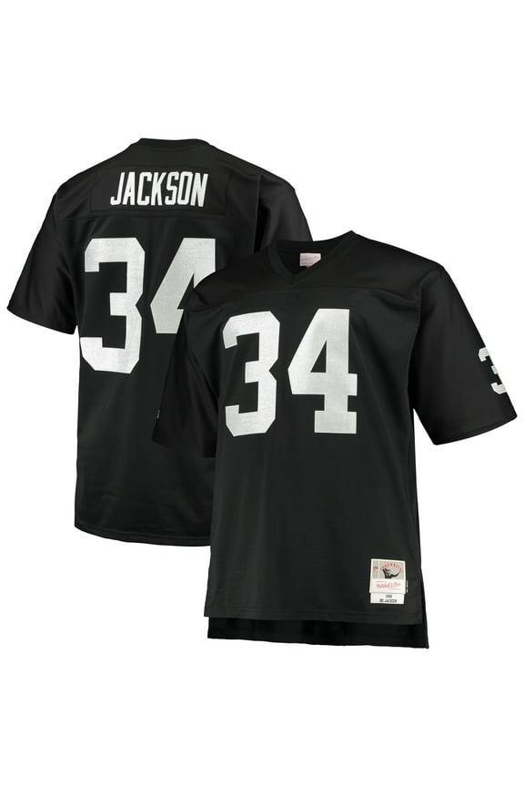 Men's Mitchell & Ness Bo Jackson Black Las Vegas Raiders Big & Tall 1988 Retired Player Replica Jersey
