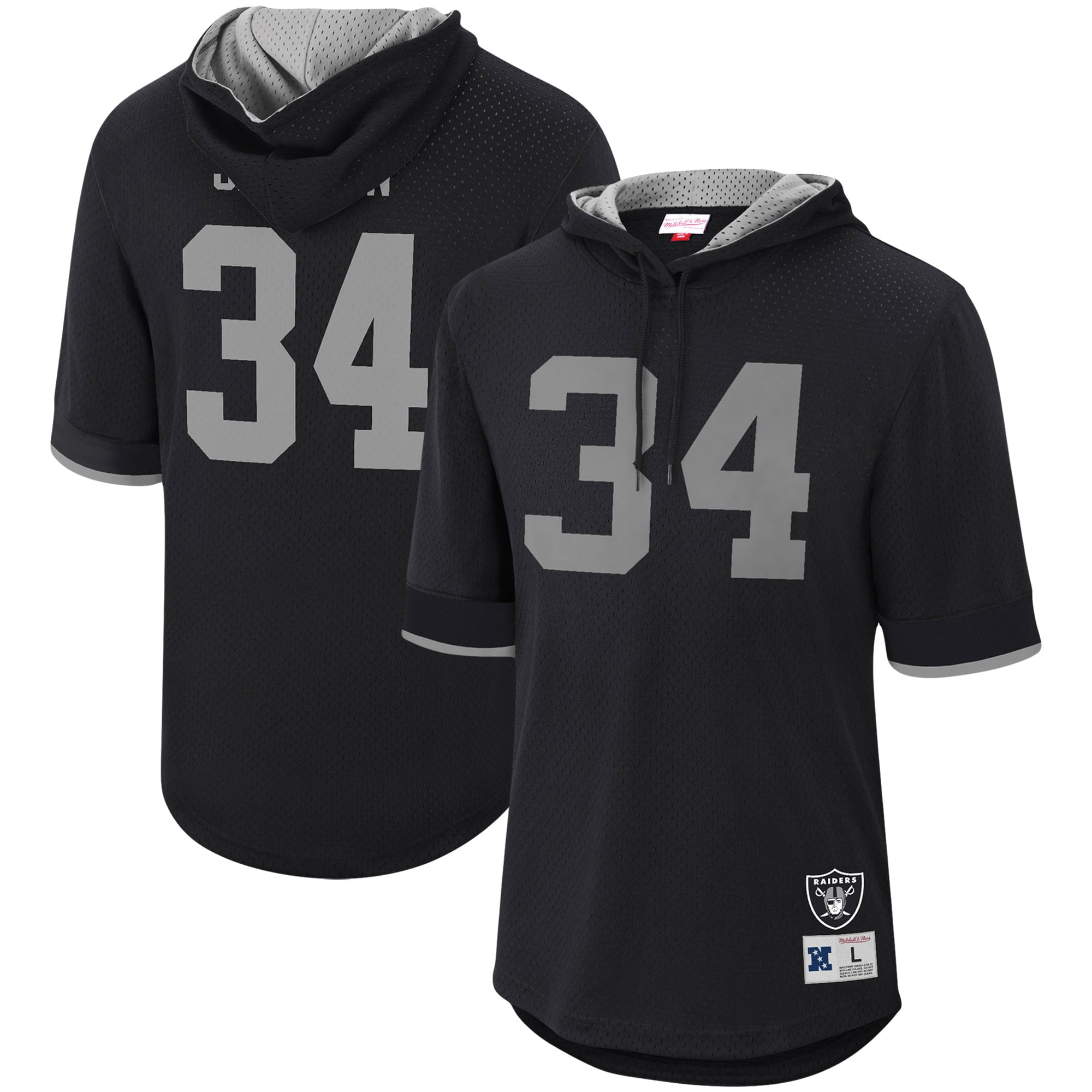 Men s Mitchell Ness Bo Jackson Black Los Angeles Raiders Retired Player Mesh Name Number Hoodie T Shirt Walmart