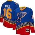 thumbnail image 1 of Men's Mitchell & Ness Brett Hull Blue St. Louis Blues  1995/96 Blue Line Player Jersey, 1 of 5