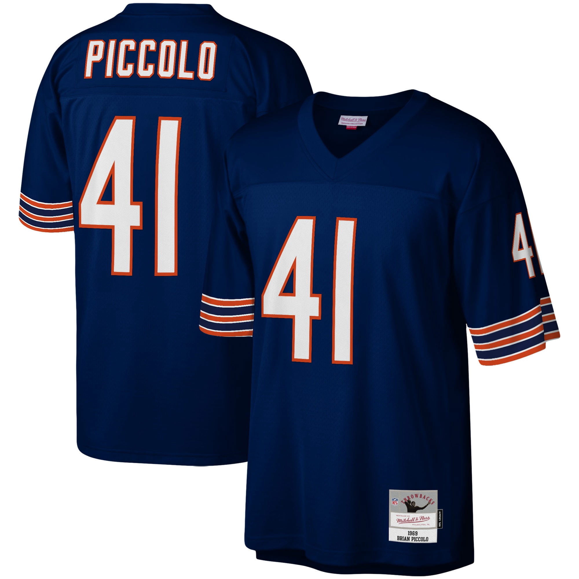 Men's Mitchell & Ness Brian Piccolo Navy Chicago Bears Legacy Replica  Jersey 