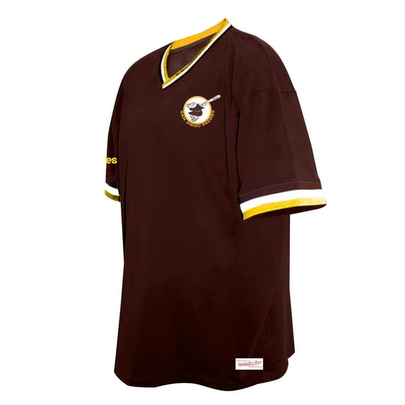 Men's Mitchell & Ness Brown San Diego Padres Big & Tall V-Neck T-Shirt