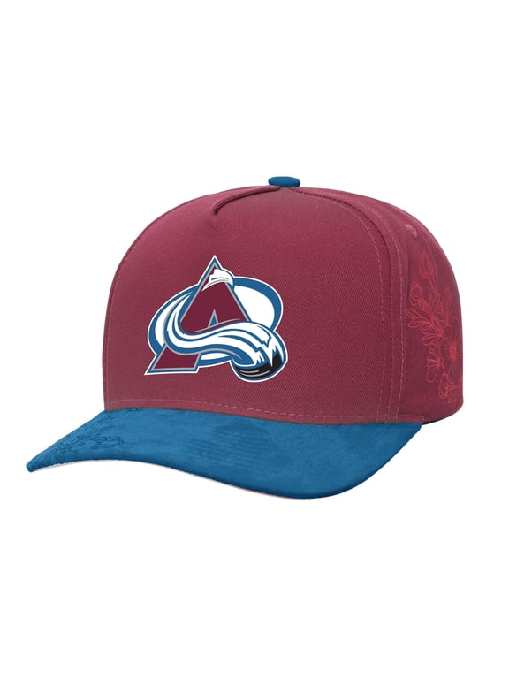 Men's Mitchell & Ness Burgundy/Blue Colorado Avalanche May Flowers Pro Crown Adjustable Hat