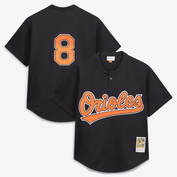Men's Mitchell & Ness Cal Ripken Jr. Black Baltimore Orioles Authentic Batting Practice Jersey