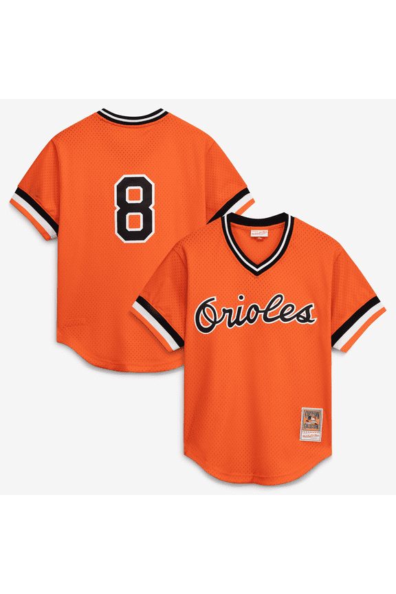 Men's Mitchell & Ness Cal Ripken Jr. Orange Baltimore Orioles Authentic Batting Practice Jersey