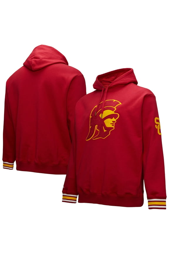 Men's Mitchell & Ness Cardinal USC Trojans Chainstich Fleece Pullover Hoodie