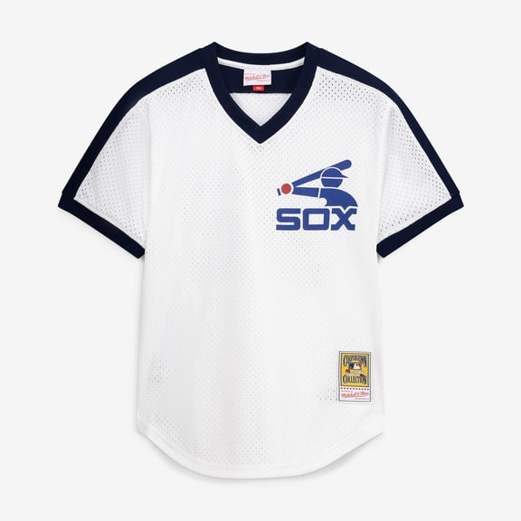 Men's Mitchell & Ness Carlton Fisk White Chicago White Sox Authentic Batting Practice Jersey