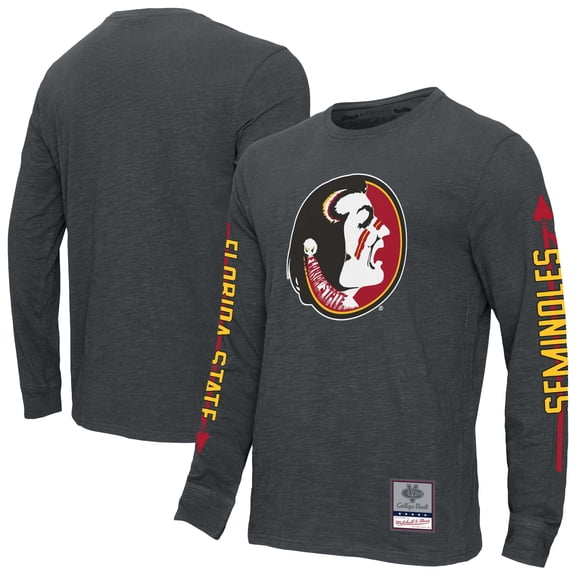 Men's-Mitchell & Ness Charcoal Florida State Seminoles Team Pride Long Sleeve T-Shirt