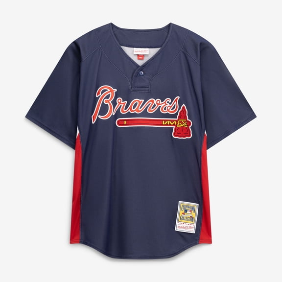 Men's Mitchell & Ness Chipper Jones Navy Atlanta Braves Authentic Batting Practice Jersey