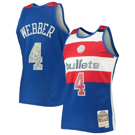 Men's Mitchell & Ness Chris Webber Blue Washington Bullets 1996/97 Hardwood Classics NBA 75th Anniversary Diamond