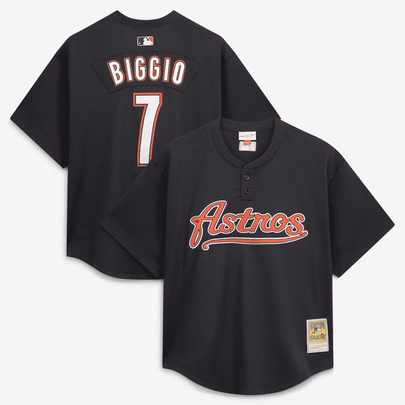 Men's Mitchell & Ness Craig Biggio Black Houston Astros Authentic Batting Practice Jersey
