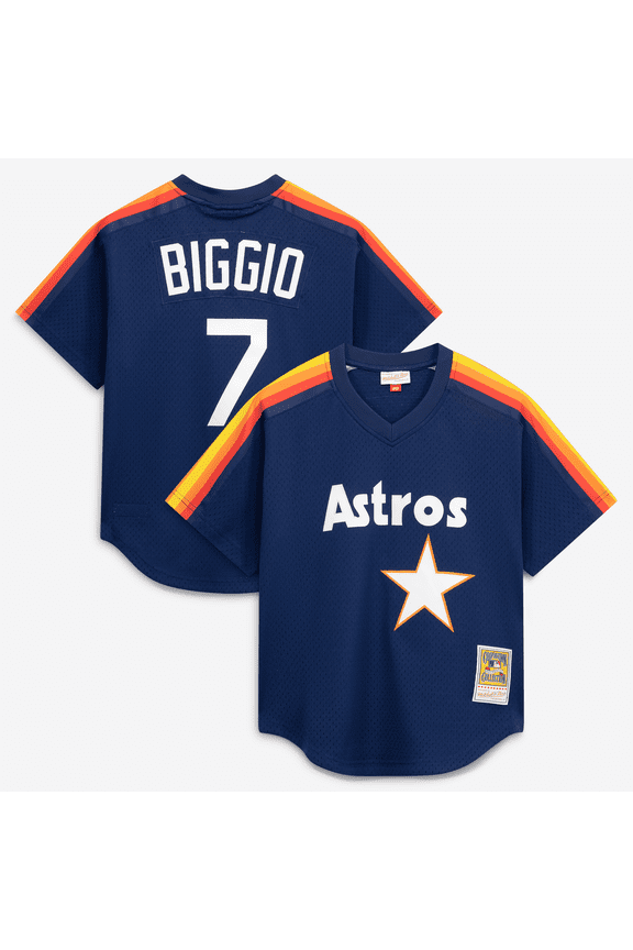 Men's Mitchell & Ness Craig Biggio Navy Houston Astros Authentic Batting Practice Jersey