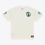 Men's Mitchell & Ness Cream Boston Celtics Hardwood Classics Chainstitch Premium T-Shirt