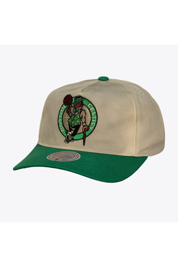 Men's Mitchell & Ness Cream Boston Celtics Hardwood Classics Retro Roots Snapback Hat