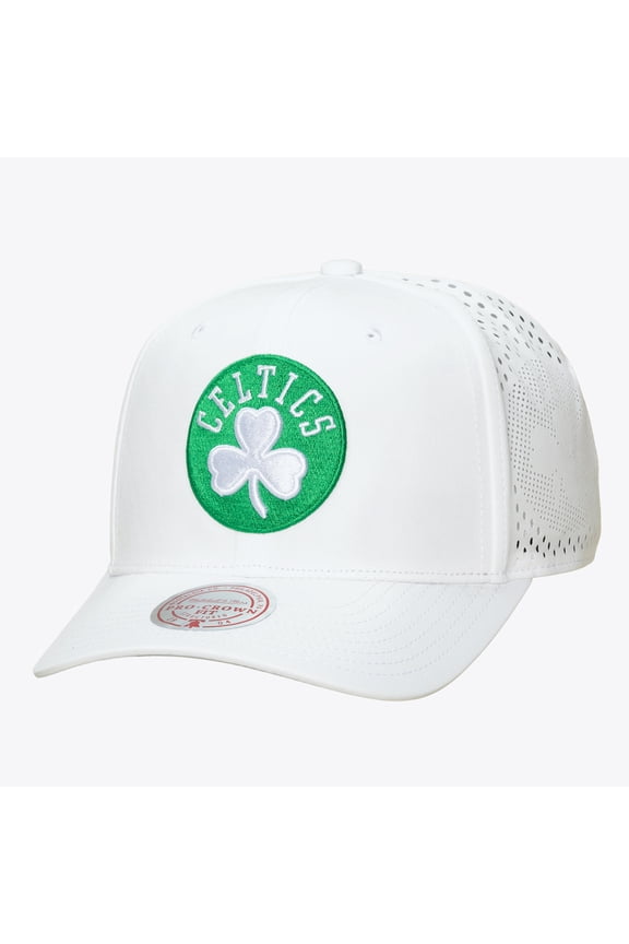 Men's Mitchell & Ness White Boston Celtics Perfect Lightweight Pro Crown Adjustable Hat