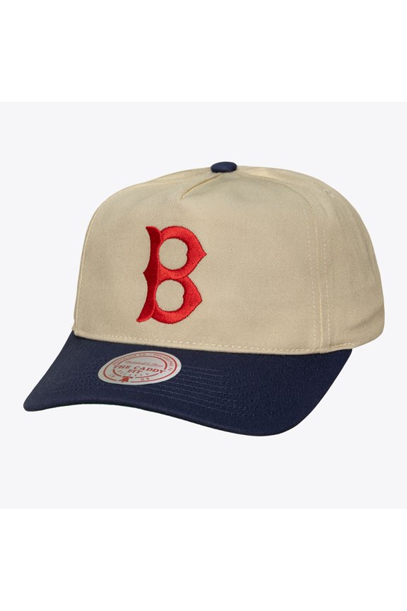 Men's Mitchell & Ness Cream Boston Red Sox Retro Roots Cooperstown Snapback Hat