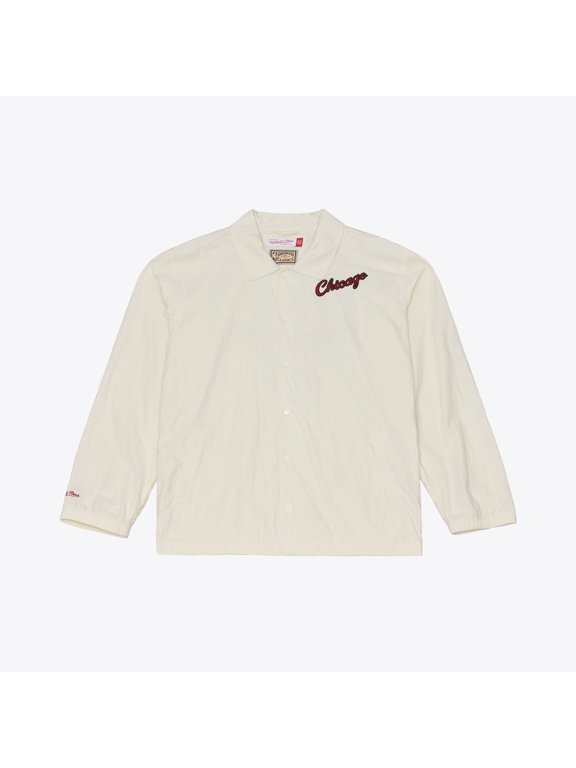 Men's Mitchell & Ness Cream Chicago Bulls Retro Root Full-Snap Coaches Jacket