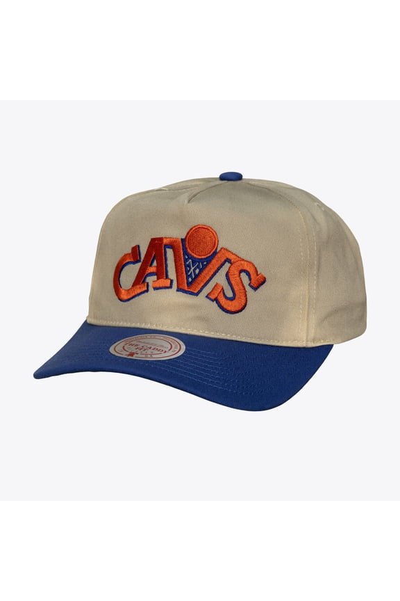 Men's Mitchell & Ness Cream Cleveland Cavaliers Hardwood Classics Retro Roots Snapback Hat