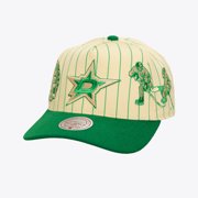 Mens Mitchell & Ness Cream Dallas Stars Retro Roots Vintage Stripe Pro Adjustable Hat