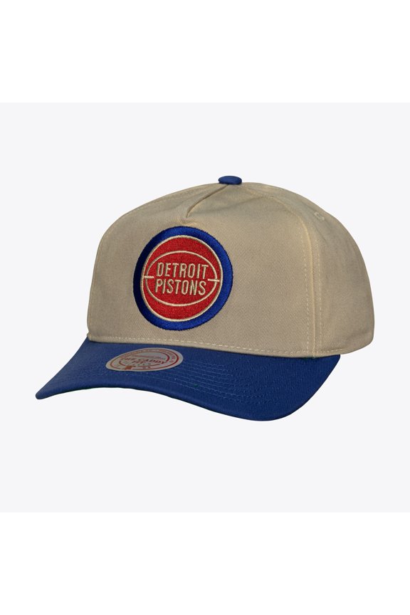Men's Mitchell & Ness Cream Detroit Pistons Hardwood Classics Retro Roots Snapback Hat