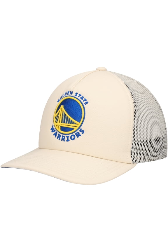 Men's Mitchell & Ness Cream Golden State Warriors Trucker Adjustable Hat