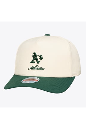 Men's Mitchell & Ness Cream/Green Athletics Flawless Stretch-Snapback Hat