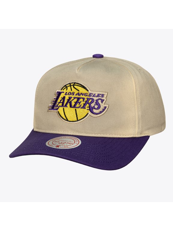 Men's Mitchell & Ness Cream Los Angeles Lakers Hardwood Classics Retro Roots Snapback Hat