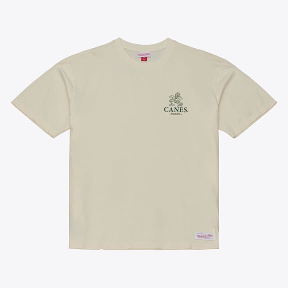 Men's  Mitchell & Ness  Cream Miami Hurricanes Core Icon T-Shirt