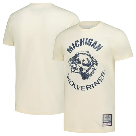 Men's Mitchell & Ness  Cream Michigan Wolverines Vintage Tone T-Shirt