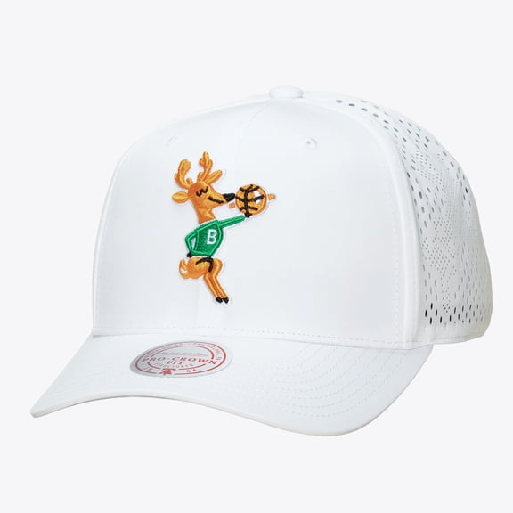 Men's Mitchell & Ness White Milwaukee Bucks Perfect Lightweight Pro Crown Snapback Hat