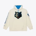 thumbnail image 1 of Men's Mitchell & Ness Cream Minnesota Timberwolves Hardwood Classics Chainstitch Premium Fleece Hoodie, 1 of 5