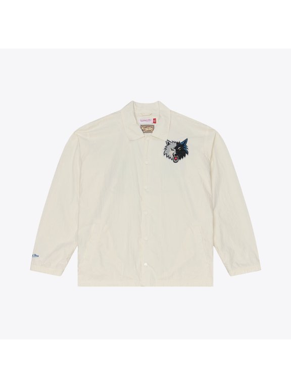 Men's Mitchell & Ness Cream Minnesota Timberwolves Retro Root Full-Snap Coaches Jacket