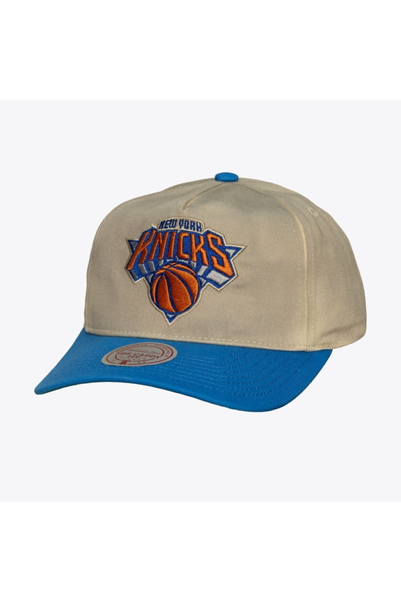 Men's Mitchell & Ness Cream New York Knicks Hardwood Classics Retro Roots Snapback Hat