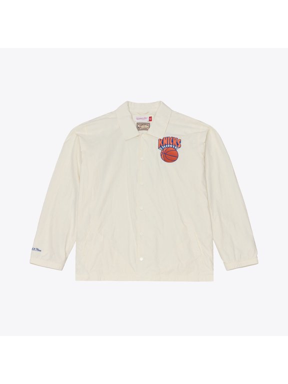 Men's Mitchell & Ness Cream New York Knicks Retro Root Full-Snap Coaches Jacket