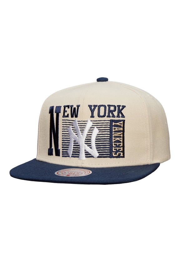 Men's Mitchell & Ness Cream New York Yankees Cooperstown Collection Speed Zone Snapback Hat
