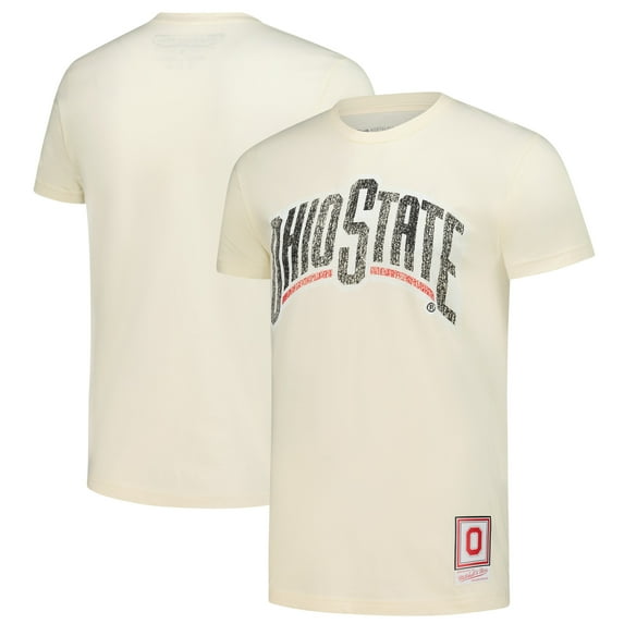 Men's Mitchell & Ness  Cream Ohio State Buckeyes Vintage Tone T-Shirt