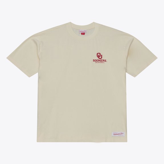 Men's  Mitchell & Ness  Cream Oklahoma Sooners Core Icon T-Shirt
