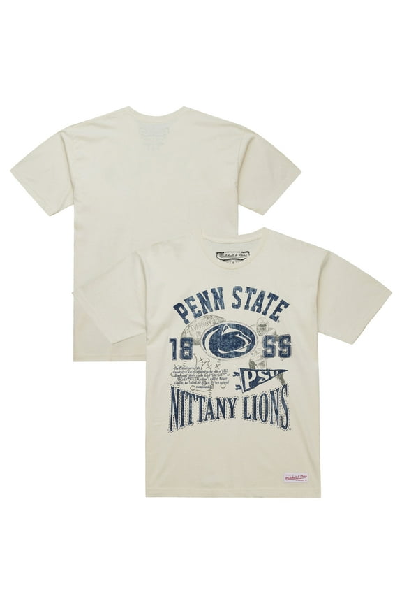 Men's Mitchell & Ness  Cream Penn State Nittany Lions Heritage Scholar T-Shirt